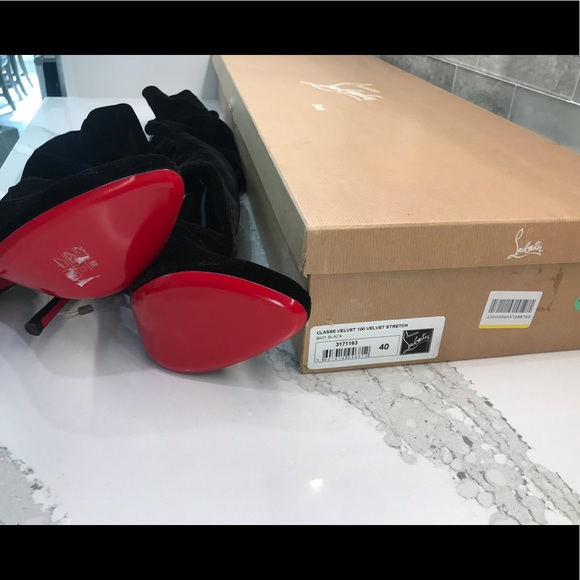 christian louboutin velvet 100 over the knee boots - Picture 3 of 6